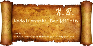 Nadolyanszki Benjámin névjegykártya