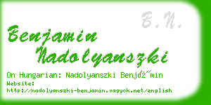 benjamin nadolyanszki business card